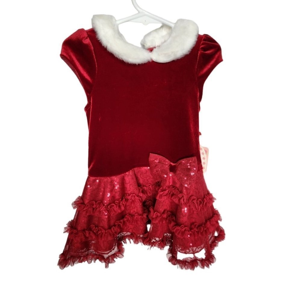 Red Velvet Christmas Dress 18 months NWT